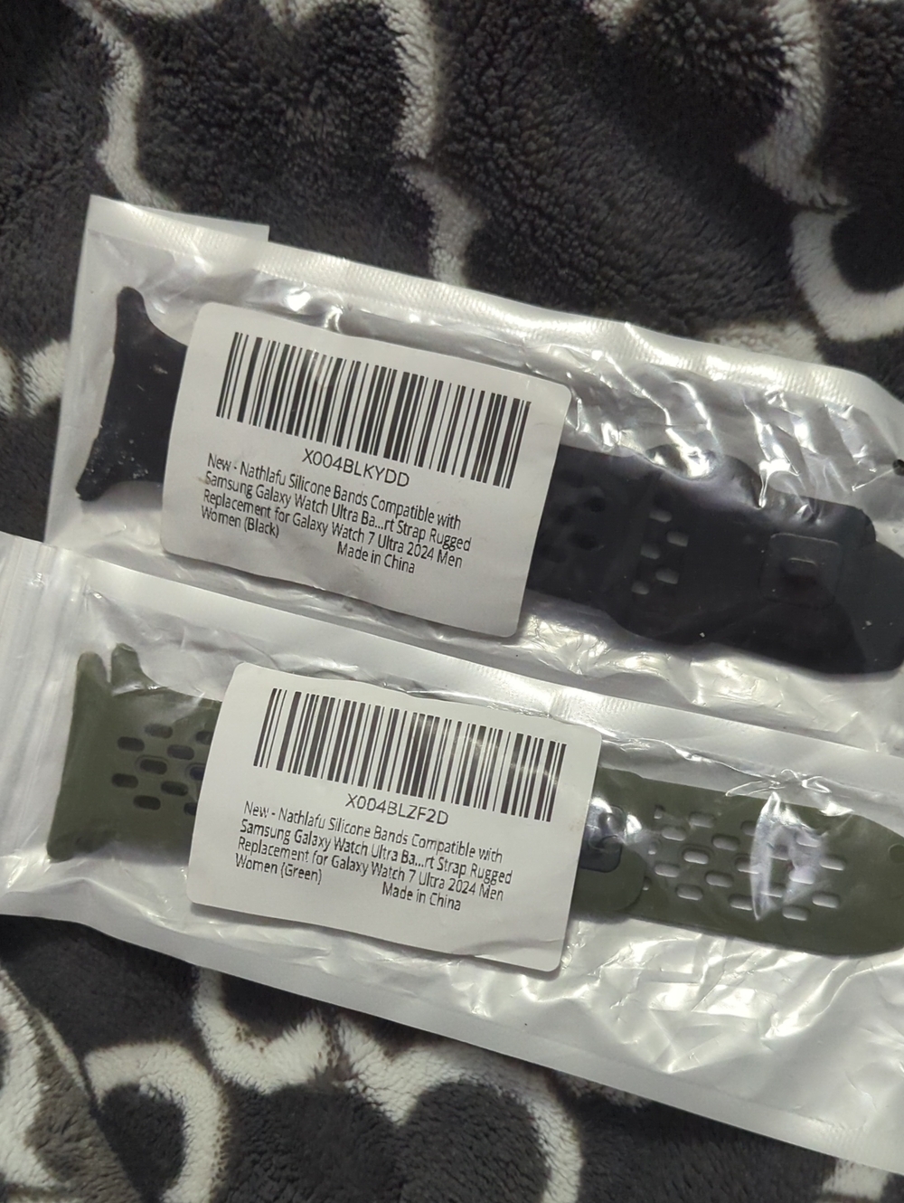 Silicone Watch Bands - Black and Olive Green